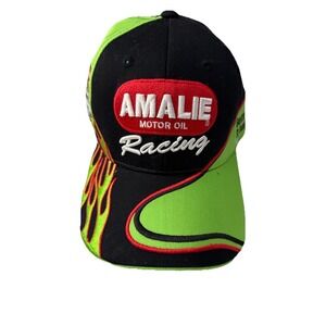 Amalie Motor Oil Racing Baseball Cap Hat Unworn Embroidered Flames adjustable